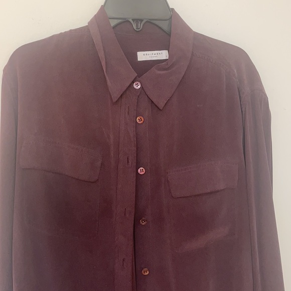 Equipment Burgundy Slim Signature Silk Shirt - Picture 3 of 6